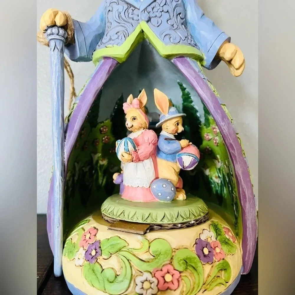 Jim Shore Heartland Creek Easter Egg Hunt Lighted Figurine Spinning Scene NWT